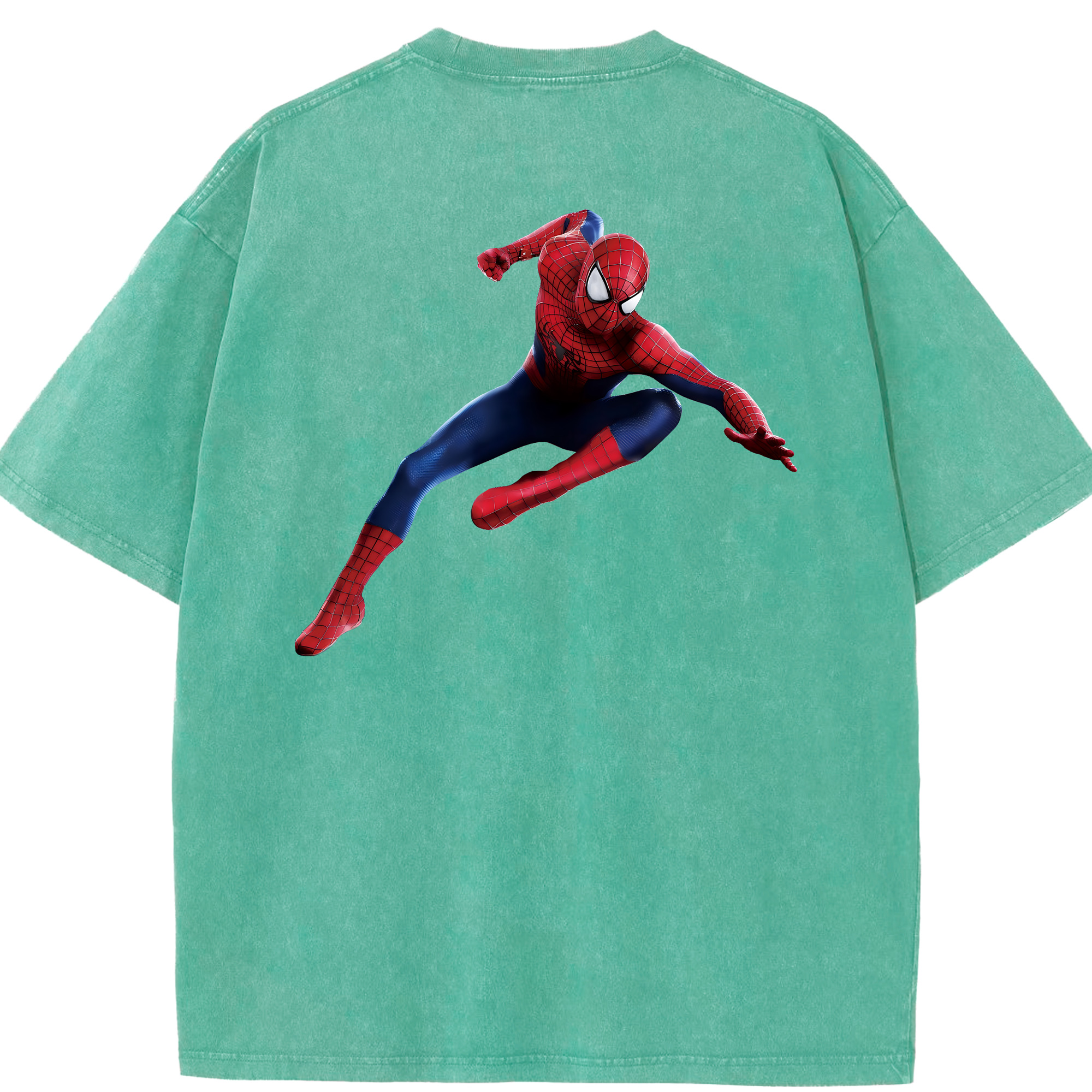 （画像用） Spider Man スパイダーマン 綿100% ヴィンテージ風 半袖Tシャツ（背面プリント）